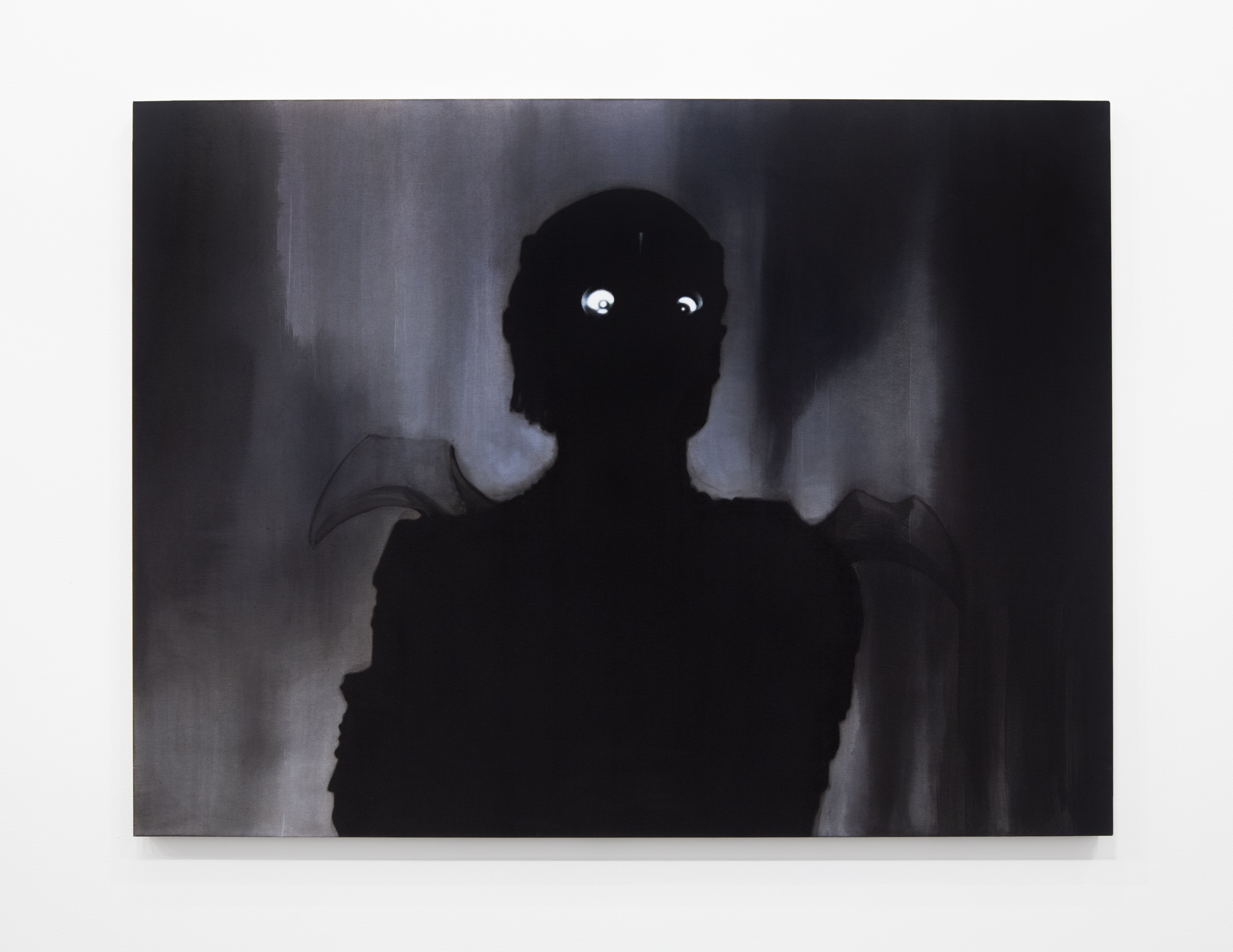 <i>The Umbra</i>, 2022. Charcoal, gesso and oil on linen, 48 x 64 in (121.9 x 162.6 cm)